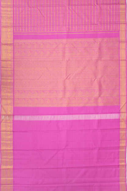 Kanchipuram Silk Checks Pink Saree