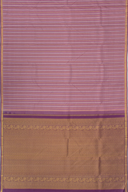 Kanchipuram Silk Vertical Lines Purple Saree
