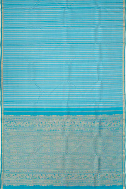 Kanchipuram Silk Vertical Lines Sky Blue Saree