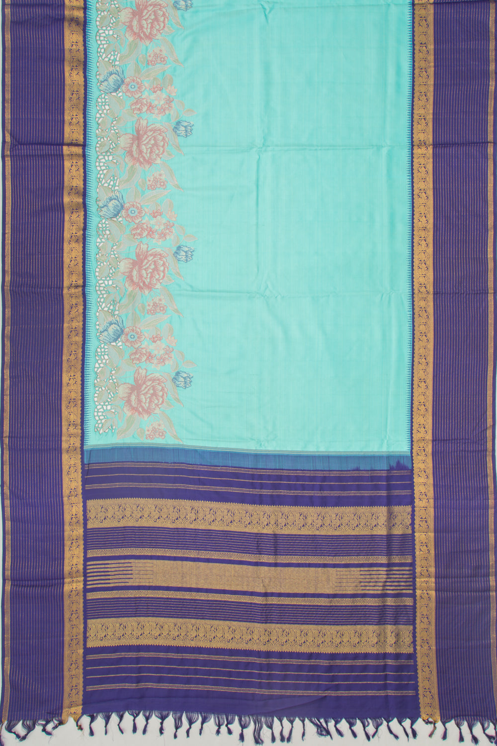 Kanchipuram Silk Sky Blue Saree