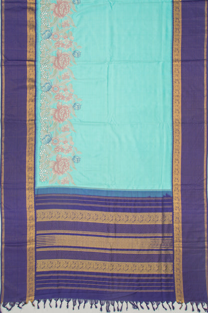 Kanchipuram Silk Sky Blue Saree