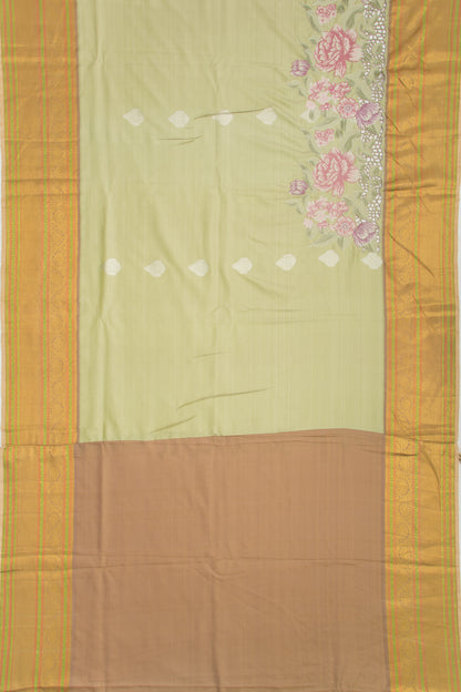 Kanchipuram Silk Butta Pista Green Saree