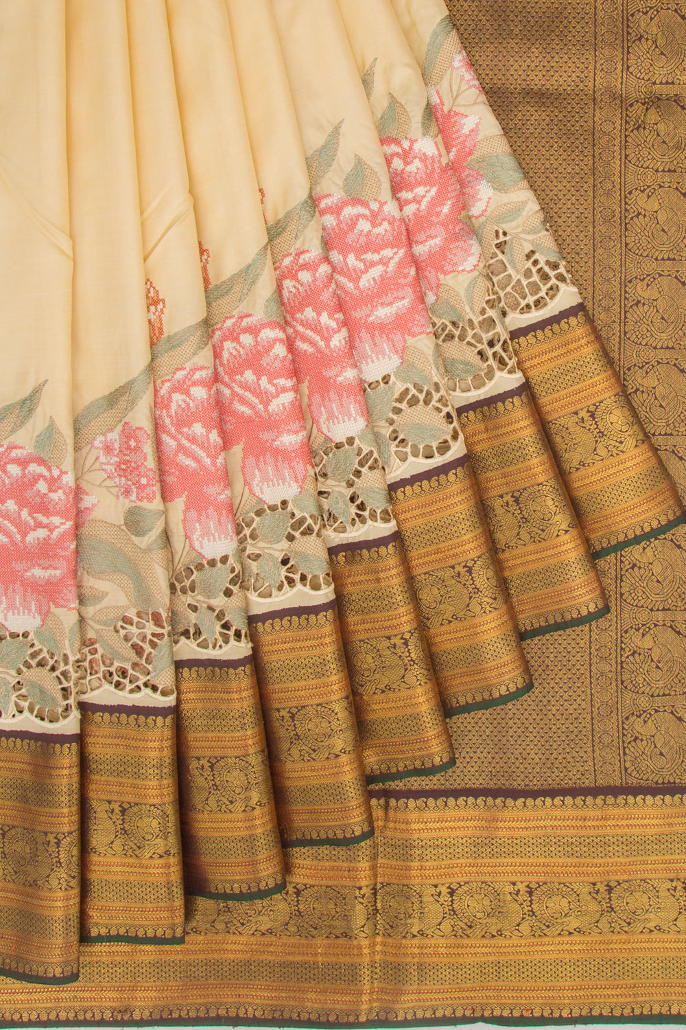 Kanchipuram Silk Cream Saree