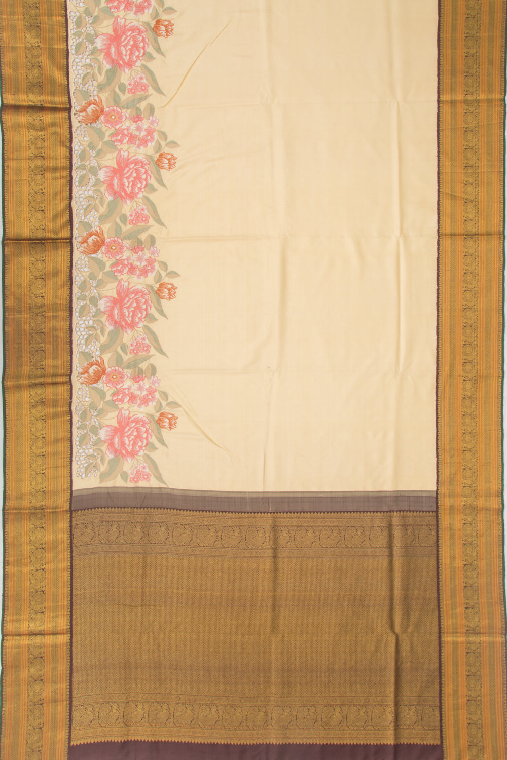 Kanchipuram Silk Cream Saree