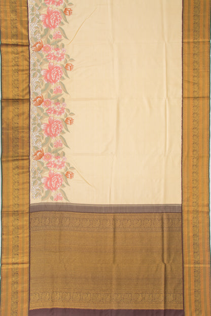 Kanchipuram Silk Cream Saree