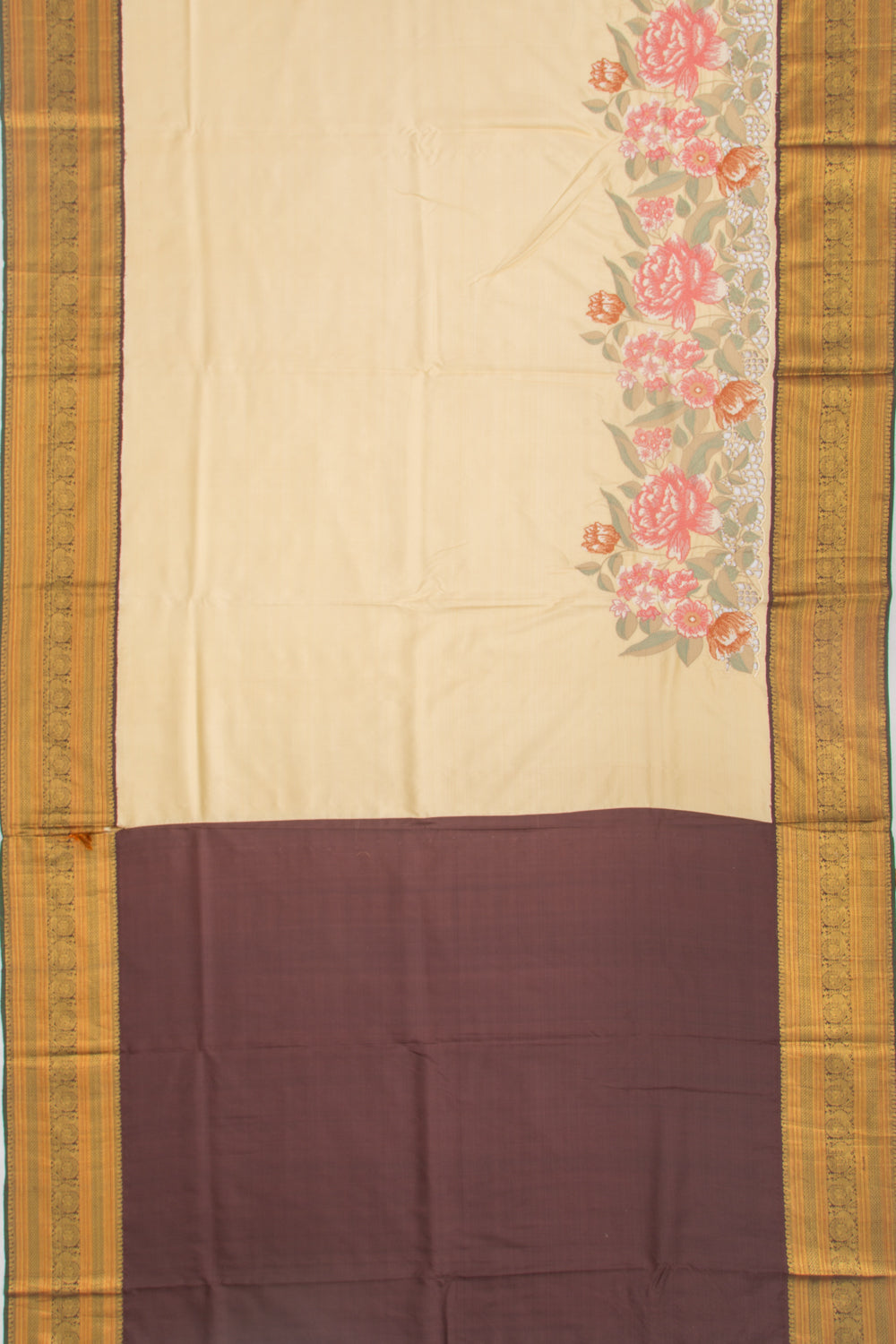 Kanchipuram Silk Cream Saree