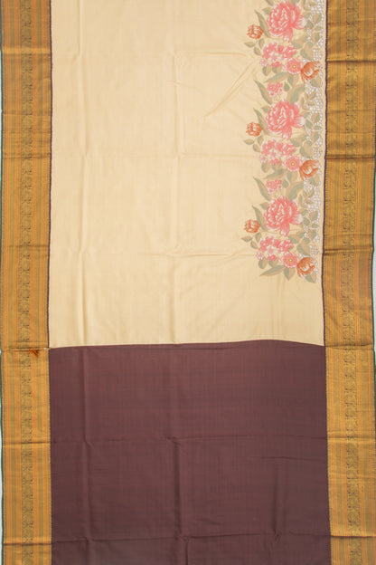 Kanchipuram Silk Cream Saree