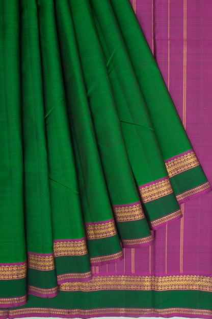 Kanchipuram Silk Plain Green Saree