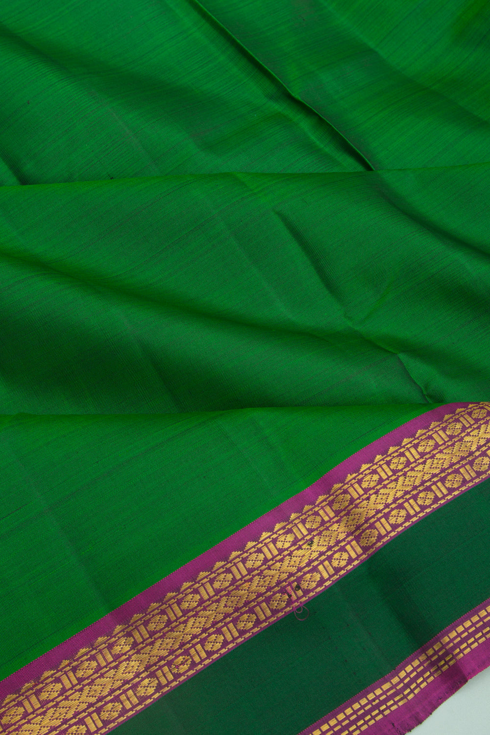 Kanchipuram Silk Plain Green Saree