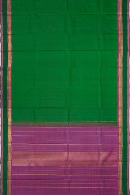 Kanchipuram Silk Plain Green Saree