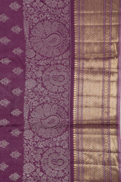 Kanchipuram Silk Tissue Brocade Purple Saree