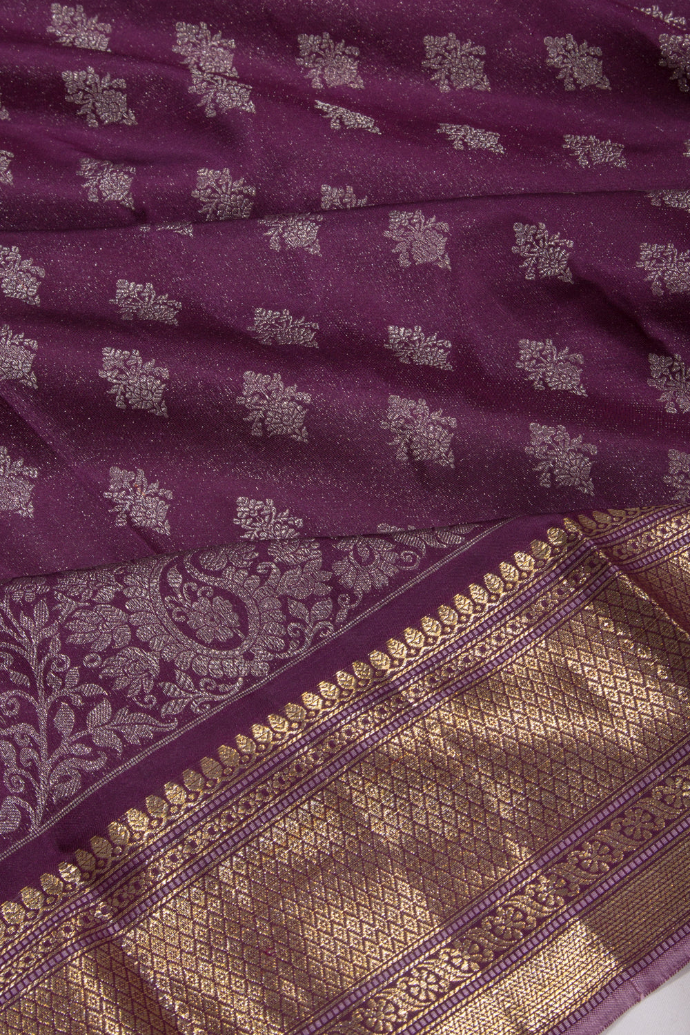 Kanchipuram Silk Tissue Brocade Purple Saree