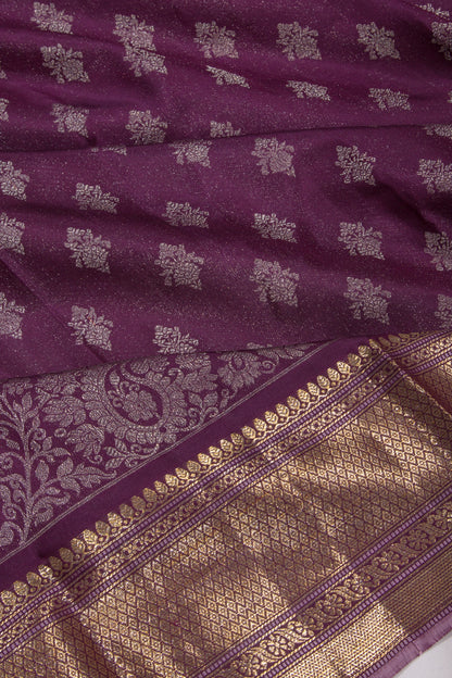 Kanchipuram Silk Tissue Brocade Purple Saree
