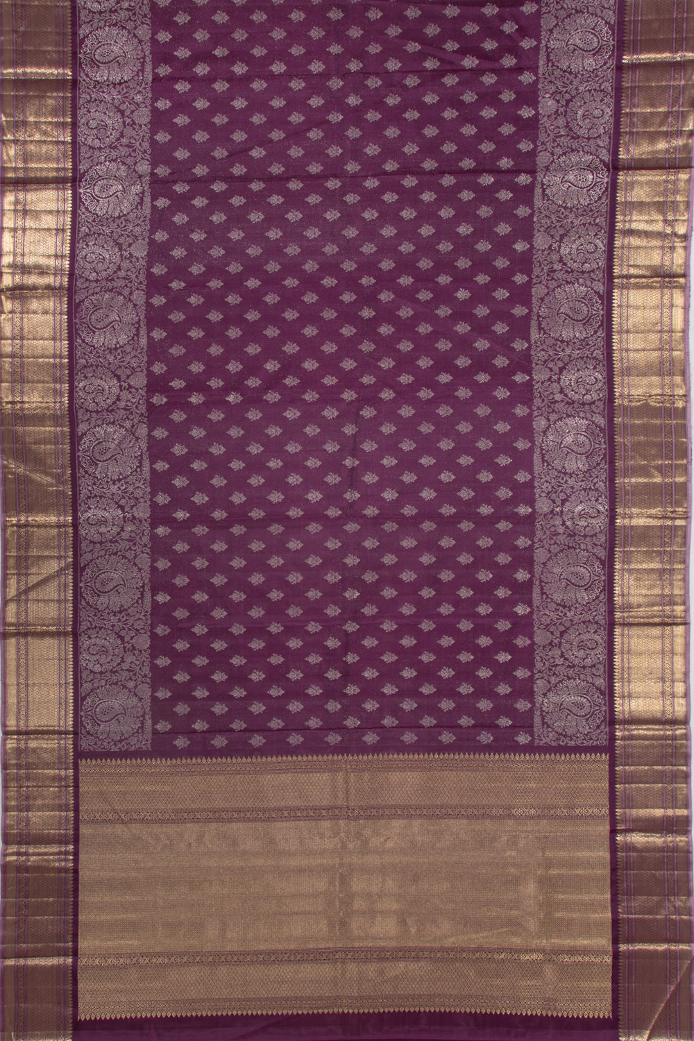 Kanchipuram Silk Tissue Brocade Purple Saree