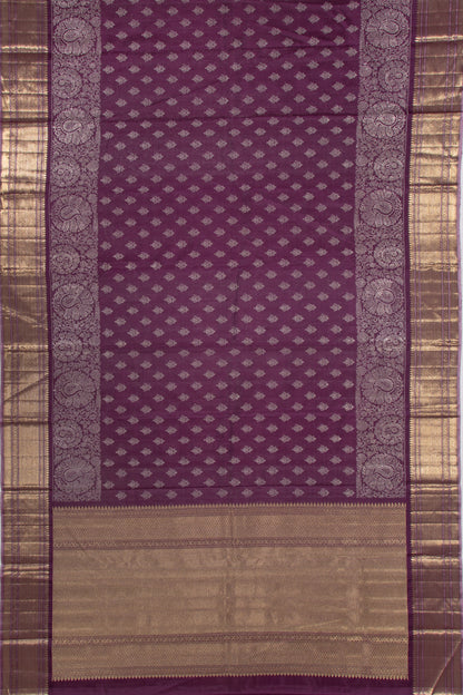 Kanchipuram Silk Tissue Brocade Purple Saree