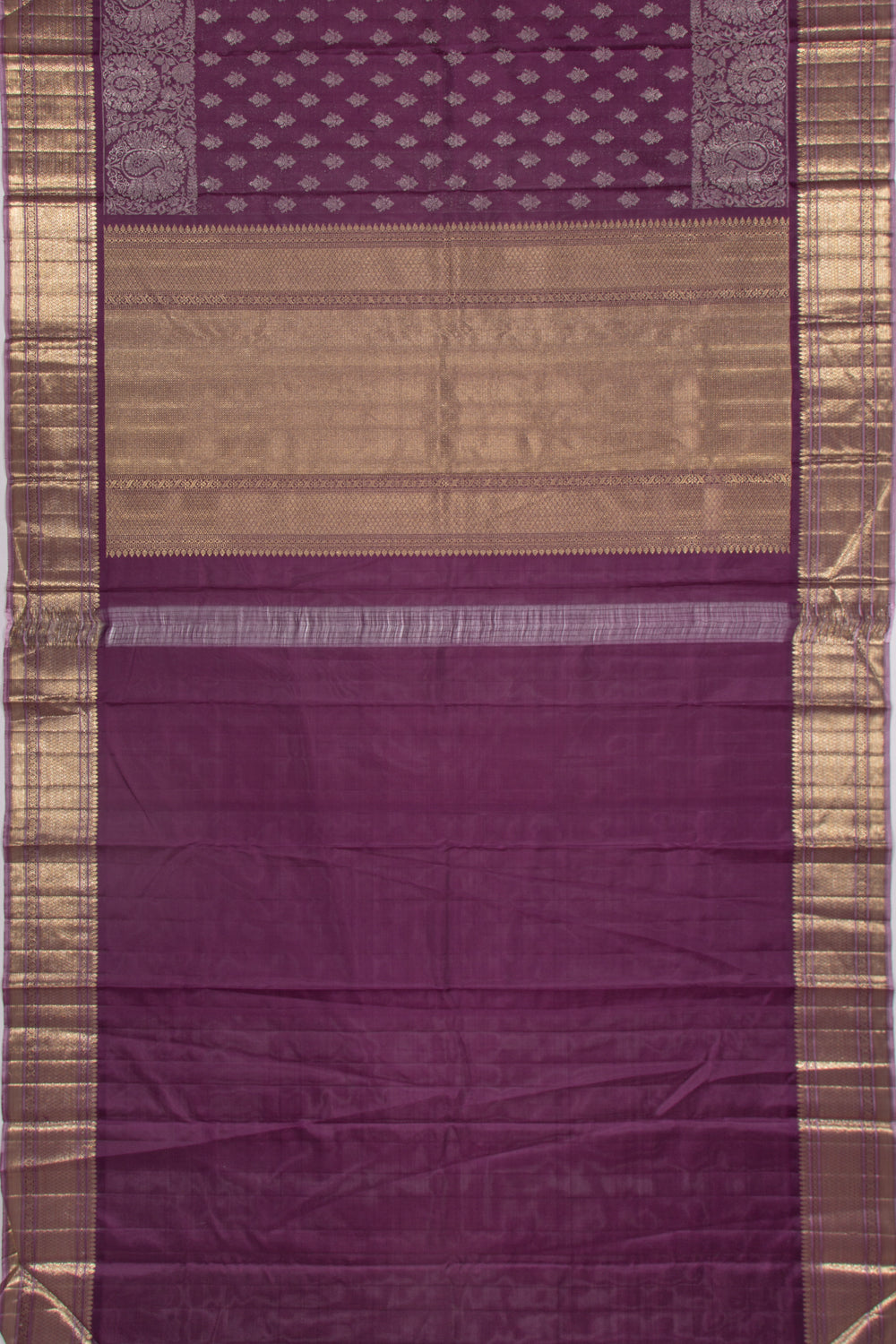 Kanchipuram Silk Tissue Brocade Purple Saree