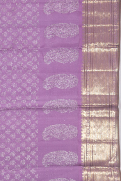 Kanchipuram Silk Tissue Brocade Violet Saree