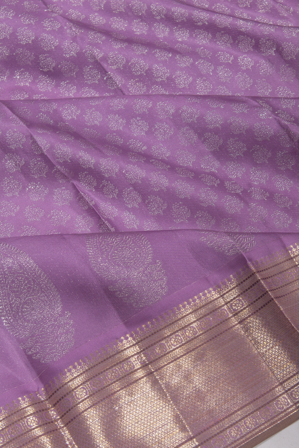 Kanchipuram Silk Tissue Brocade Violet Saree
