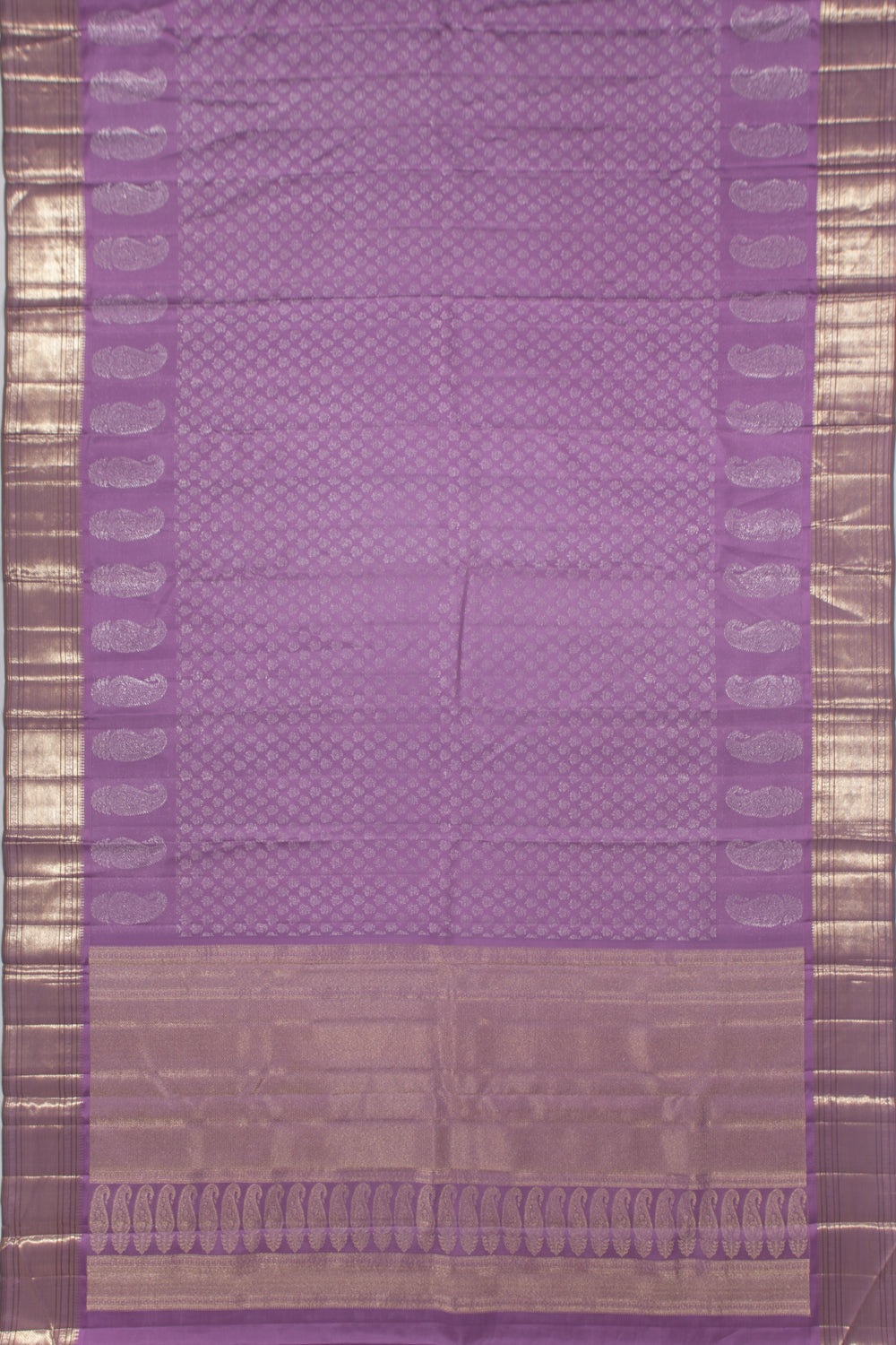 Kanchipuram Silk Tissue Brocade Violet Saree