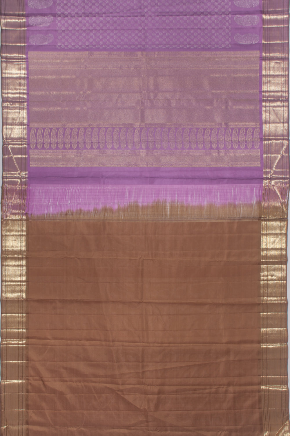 Kanchipuram Silk Tissue Brocade Violet Saree