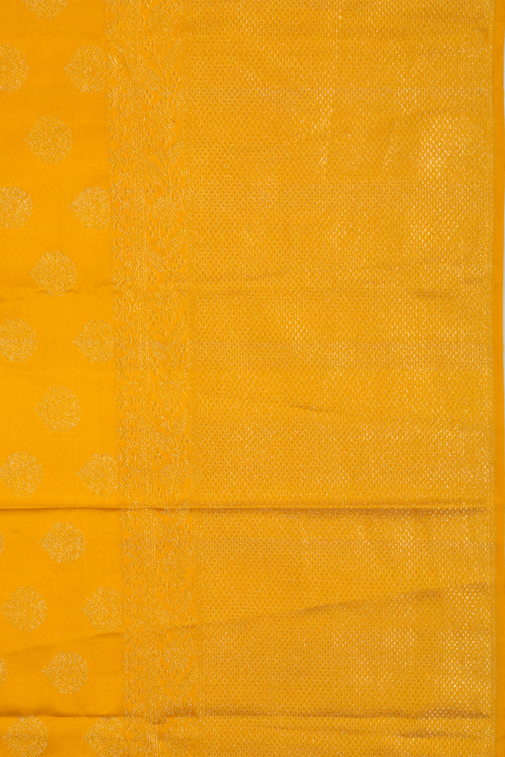 Kanchipuram Silk Tissue Brocade Mustard Yellow Saree