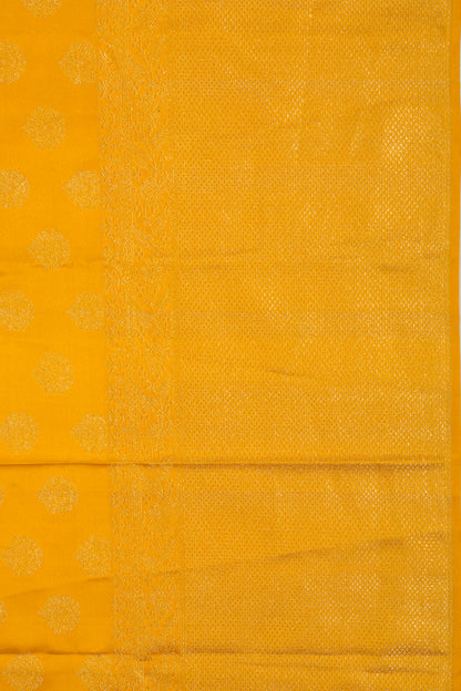 Kanchipuram Silk Tissue Brocade Mustard Yellow Saree