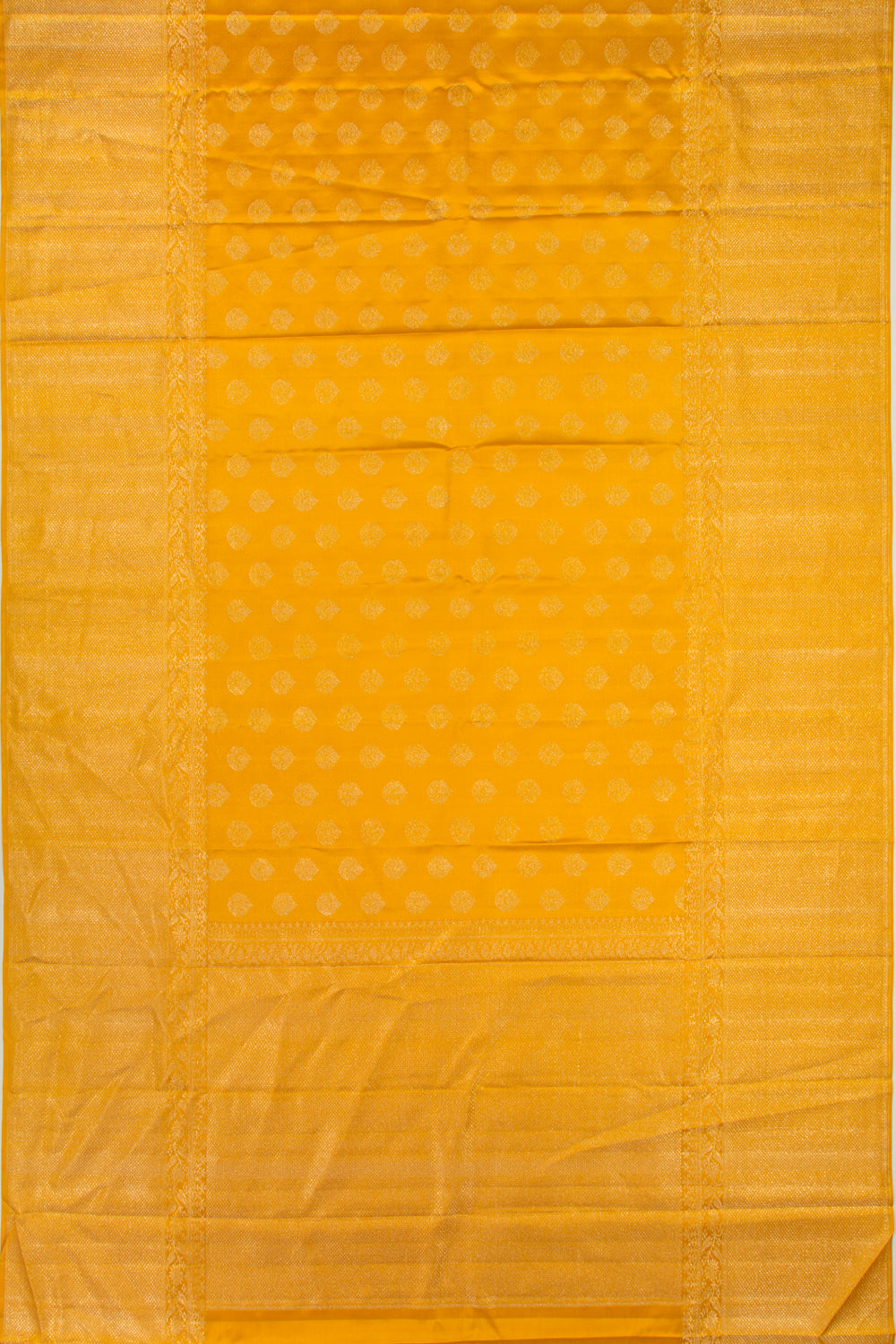 Kanchipuram Silk Tissue Brocade Mustard Yellow Saree