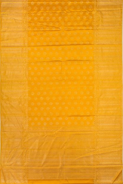 Kanchipuram Silk Tissue Brocade Mustard Yellow Saree