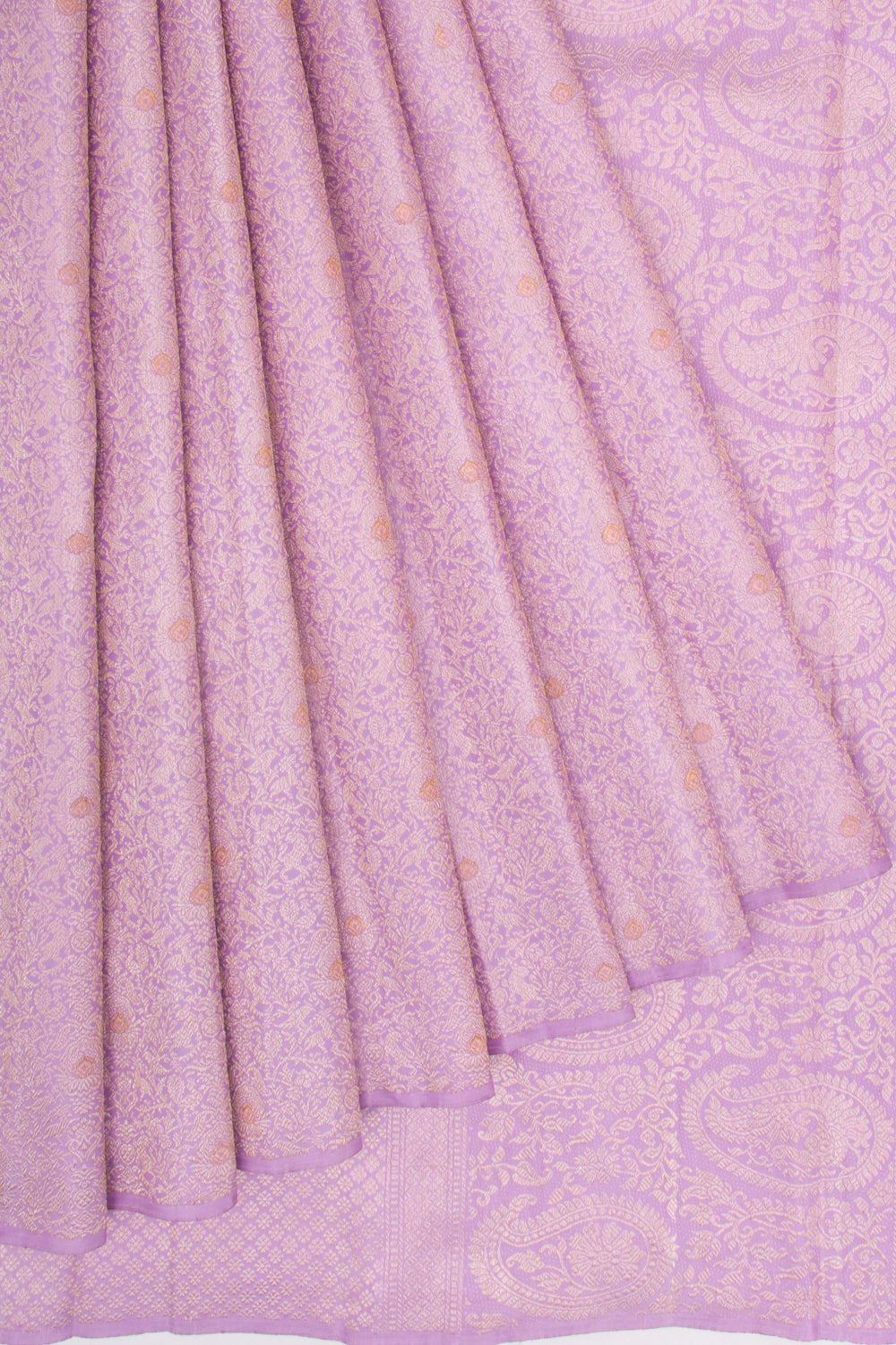 Kanchipuram Silk Vanasingaram Jaal Violet Saree