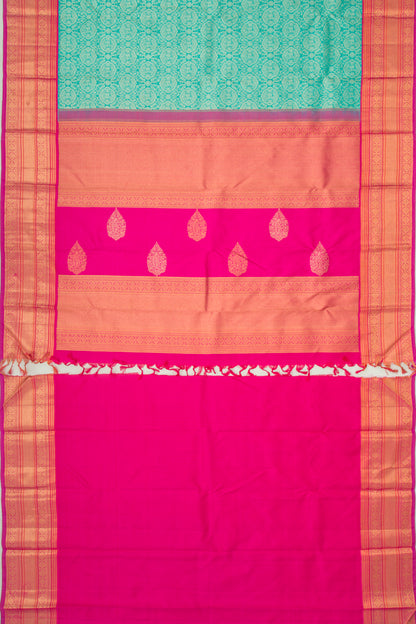 Kanchipuram Silk Brocade Sea Green Saree