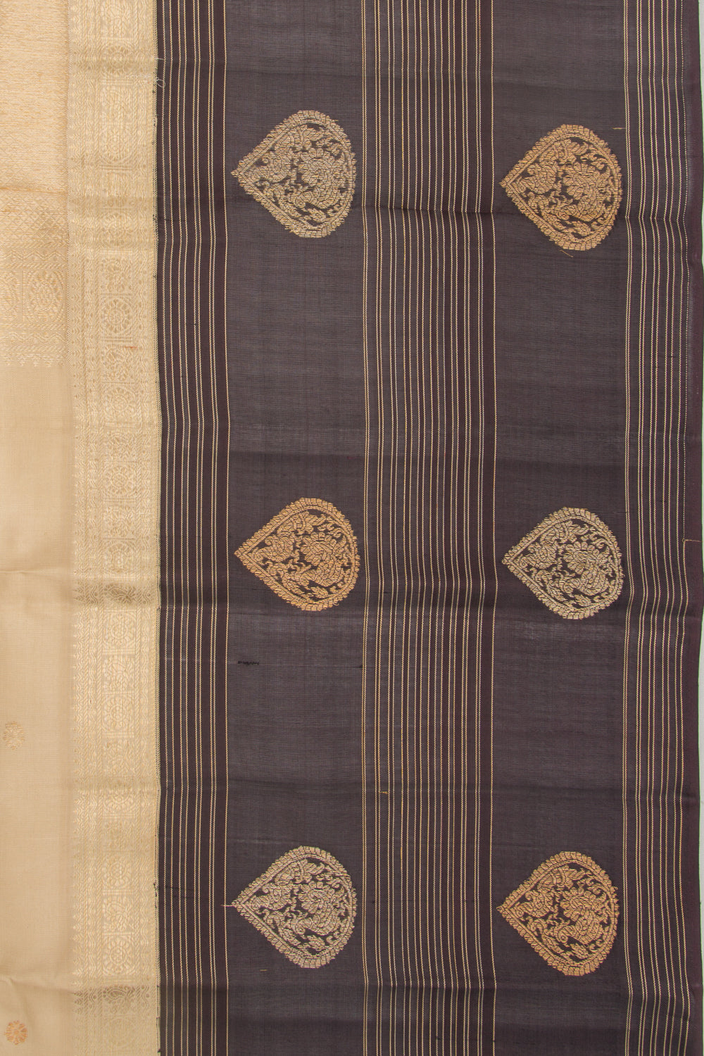 Kanchipuram Silk Butta Cream Saree