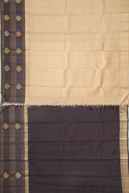 Kanchipuram Silk Butta Cream Saree