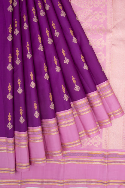 Kanchipuram Silk Butta Purple Saree