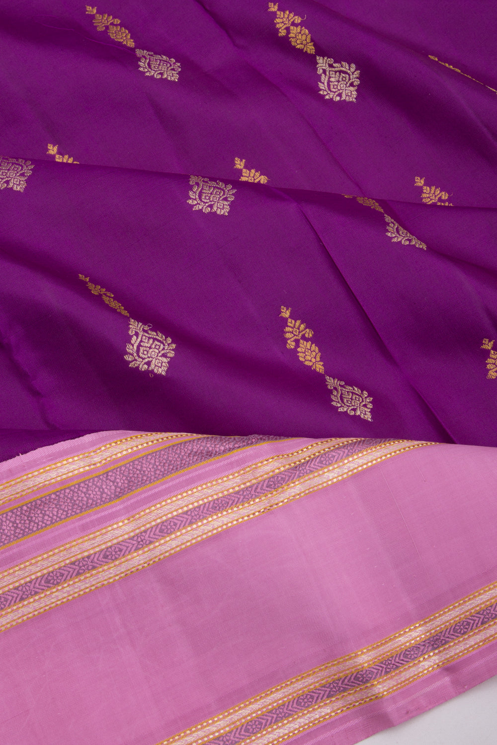 Kanchipuram Silk Butta Purple Saree