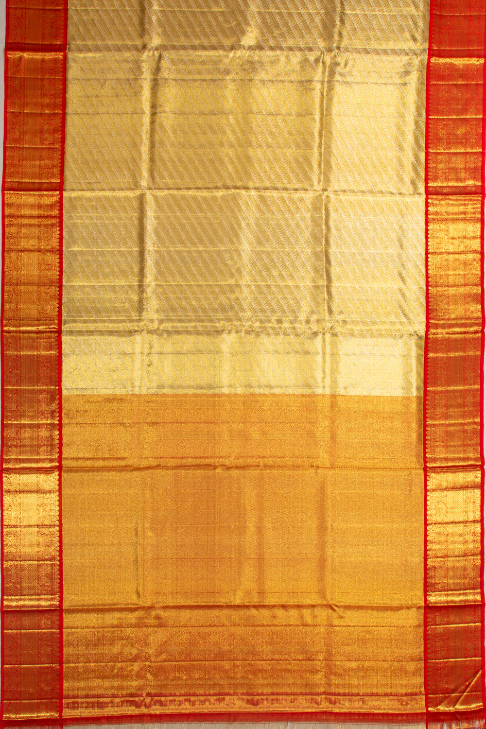 Kanchipuram Silk Tissue Brocade Gold Saree