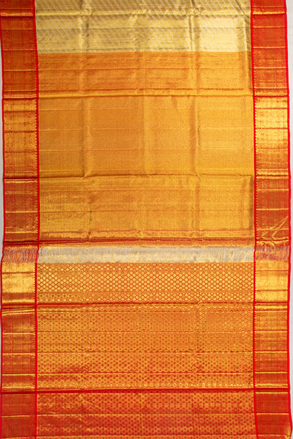 Kanchipuram Silk Tissue Brocade Gold Saree