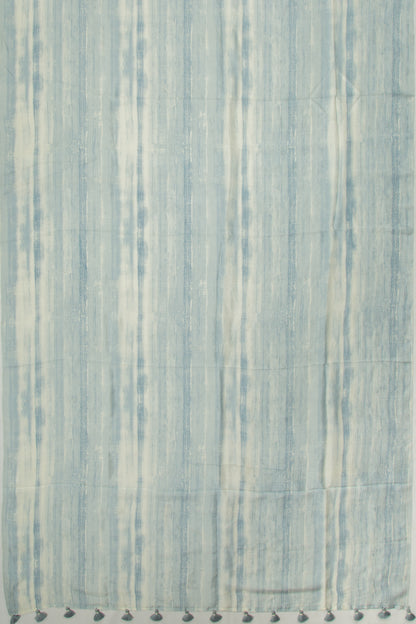 Crepe Printed Blue Saree