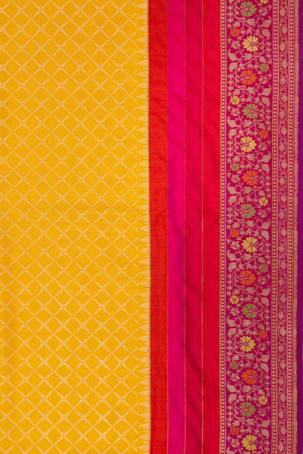 Banarasi Silk Brocade Yellow Saree