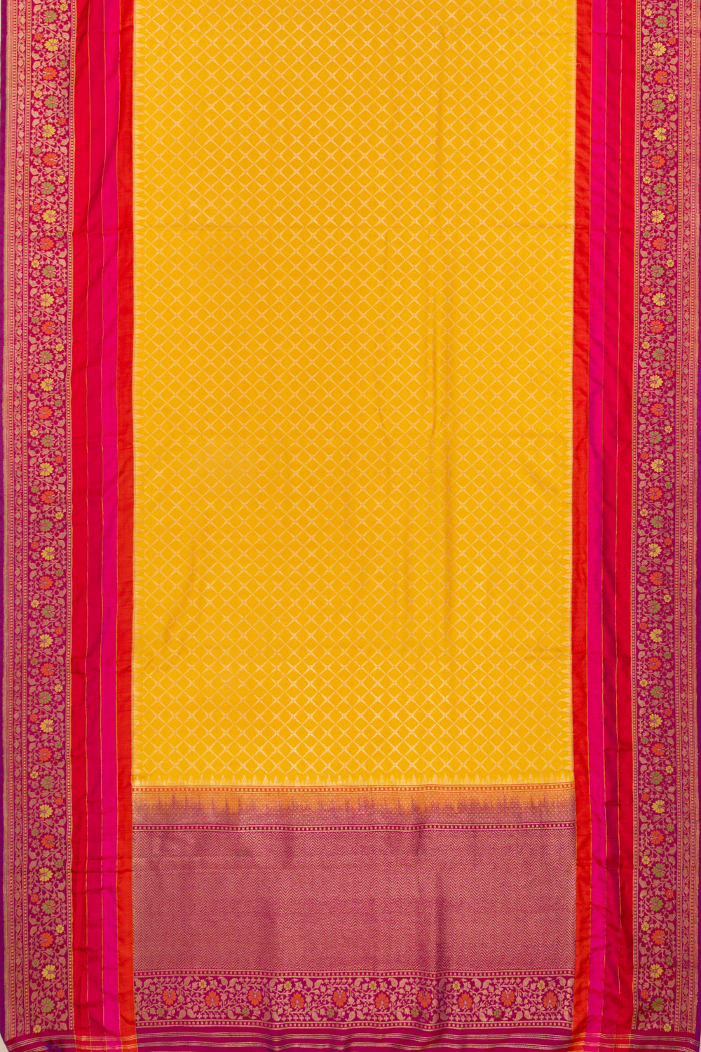Banarasi Silk Brocade Yellow Saree