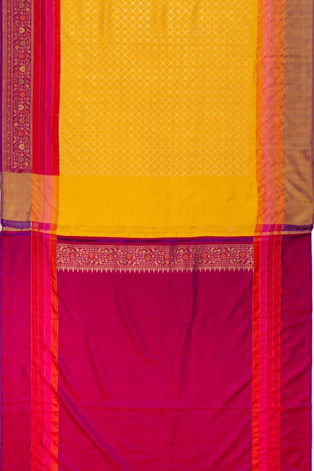 Banarasi Silk Brocade Yellow Saree