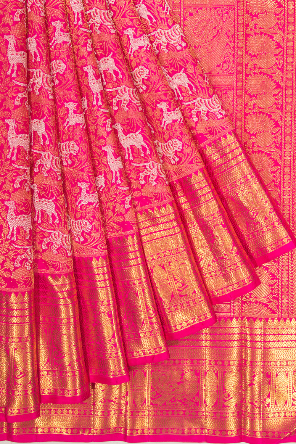 Kanchipuram Silk Vanasingaram Pink Saree