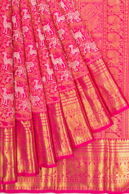 Kanchipuram Silk Vanasingaram Pink Saree