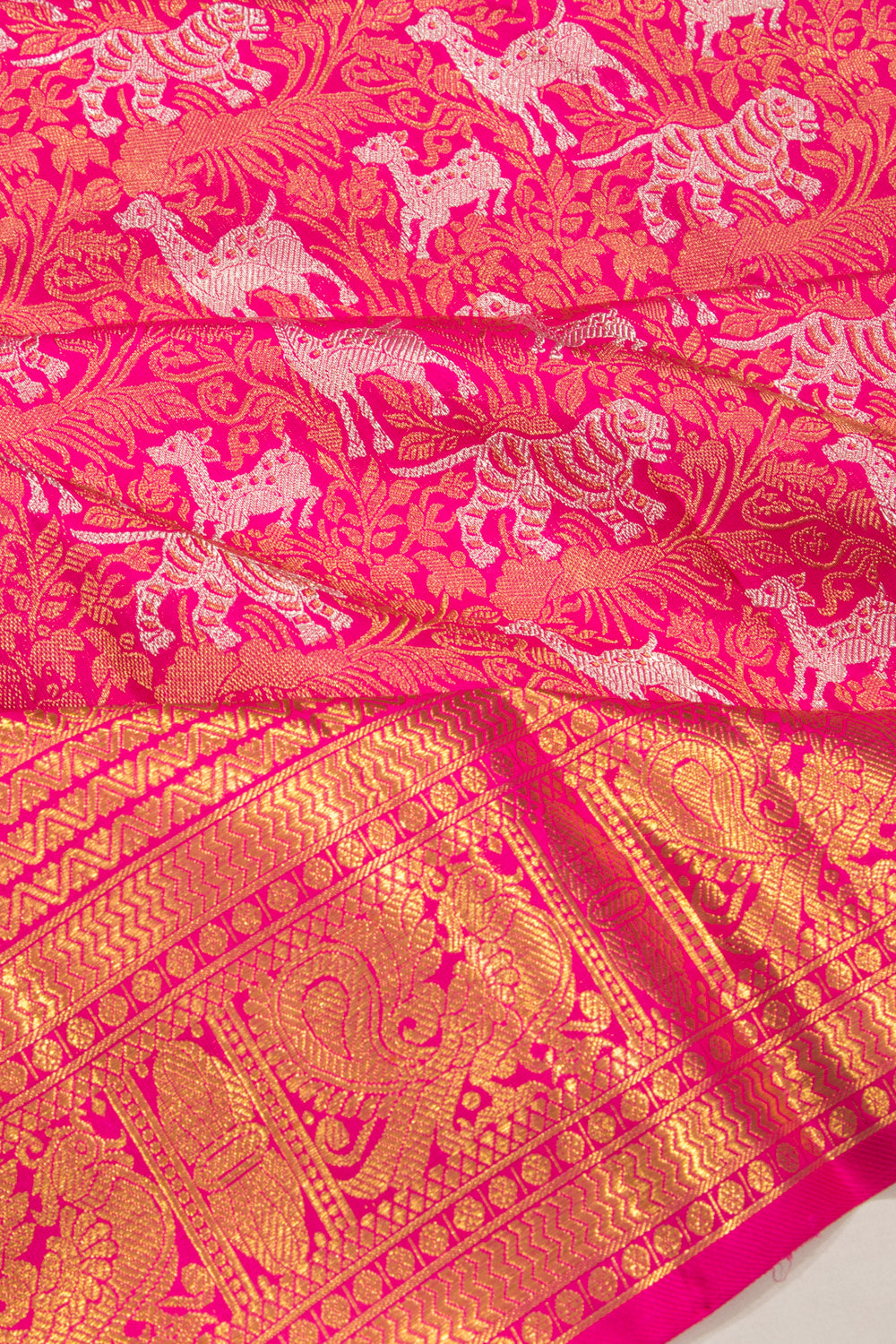 Kanchipuram Silk Vanasingaram Pink Saree