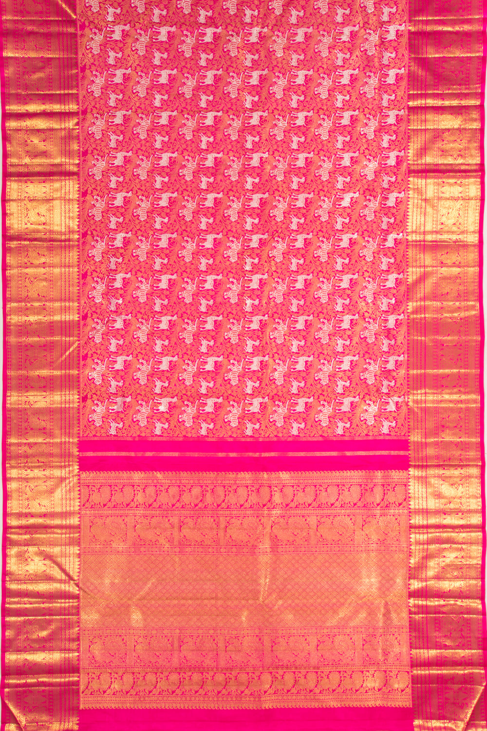 Kanchipuram Silk Vanasingaram Pink Saree