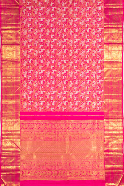 Kanchipuram Silk Vanasingaram Pink Saree