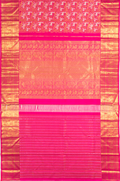 Kanchipuram Silk Vanasingaram Pink Saree