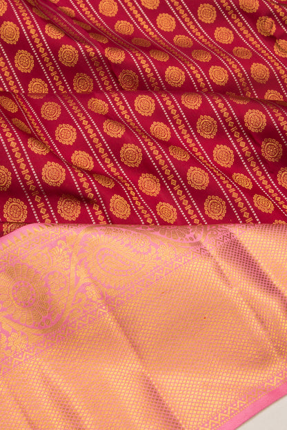 Kanchipuram Silk Brocade Maroon Saree