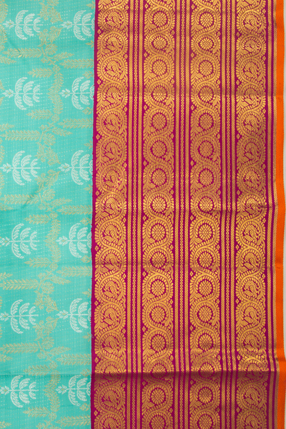 Kanchipuram Silk Brocade Sky Blue Saree