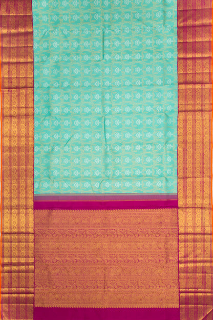 Kanchipuram Silk Brocade Sky Blue Saree