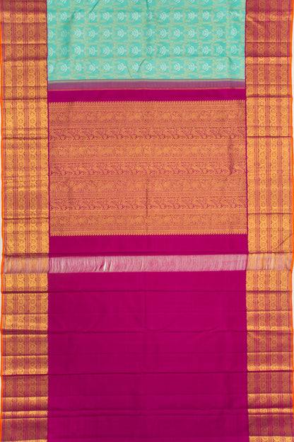 Kanchipuram Silk Brocade Sky Blue Saree